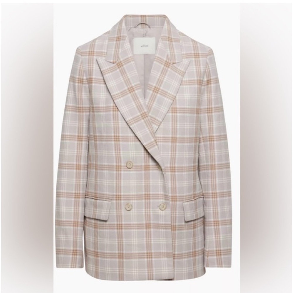 ARITZIA WILFRED Purple Plaid Destiny Blazer Size 0